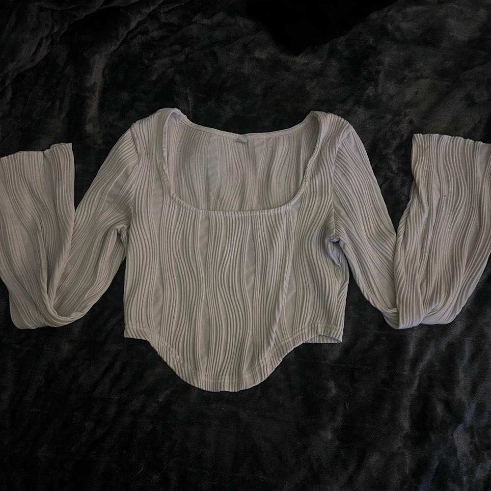Elegant Pleated Long Sleeve Top